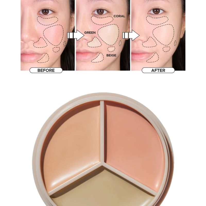 The Saem Cover Perfection Triple pot concealer #01 Clear Beige 4.5g , คอนซีลเลอร์ , The Saem  , ซื้อ Concealer , The Saem  3 หลุม