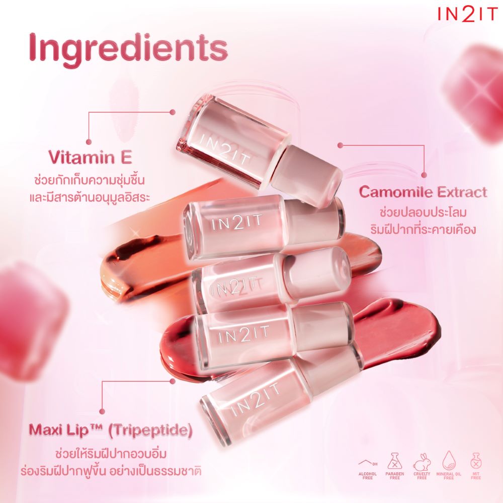 IN2IT Jelly Beam Glow Tint #01 CHIFFON 3g, IN2IT Jelly Beam Glow Tint , IN2IT ราคา ,IN2IT  รีวิว , IN2IT สีไหนสวย , IN2IT  ลิปสติก
